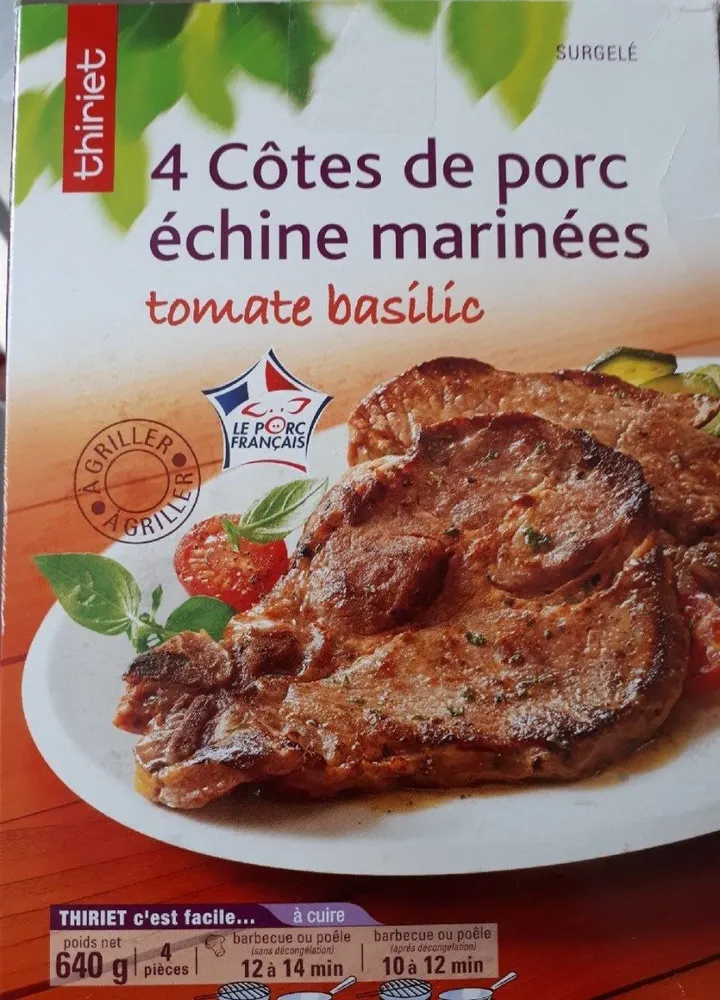 4 côtes de porc échine marinées
