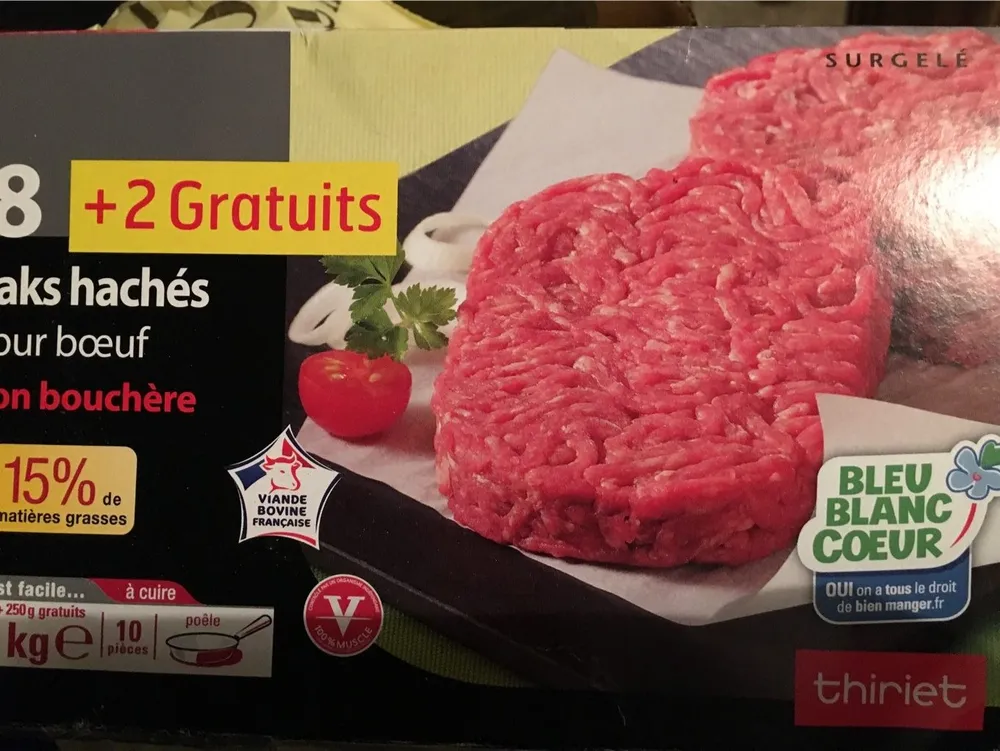 Steaks Hachés Pur Bœuf Façon Bouchère 15%