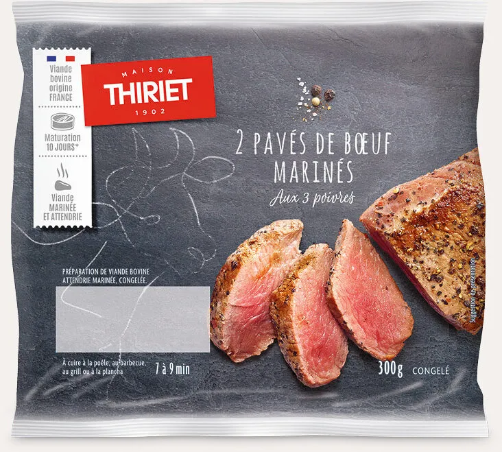 Pavés de bœuf marinés aux 3 poivres