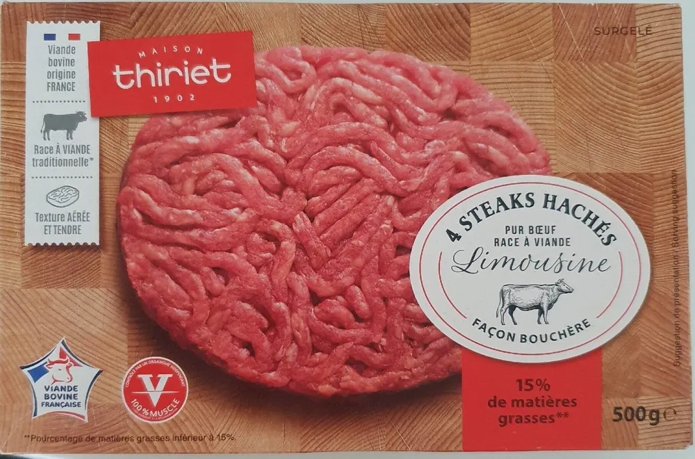 4 Steaks hachés Limousine façon bouchère