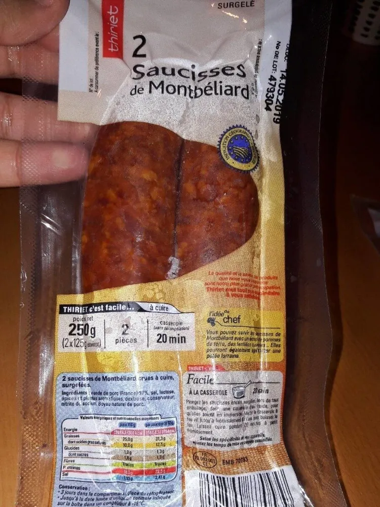 Saucisses de montbéliard