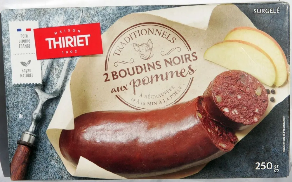 2 boudins noirs aux pommes