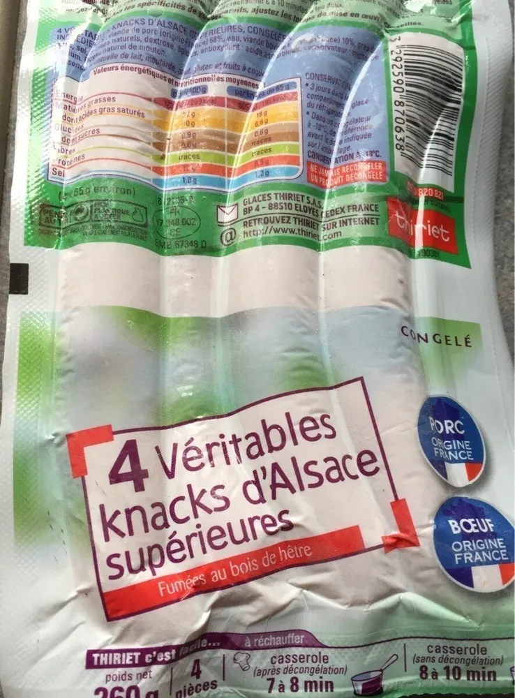 Véritables knackis d'Alsace suopérieures