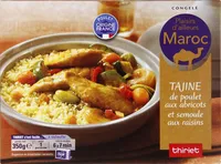 Tajine de poulet aux abricots et semoule aux raisins