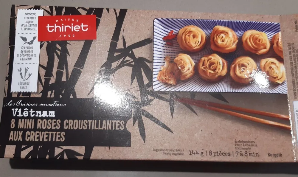 Mini rose croustillantes aux crevettes