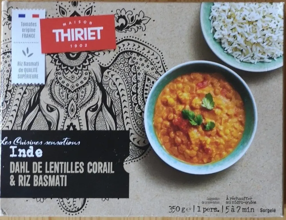 Dahl de lentilles corail et riz basmati