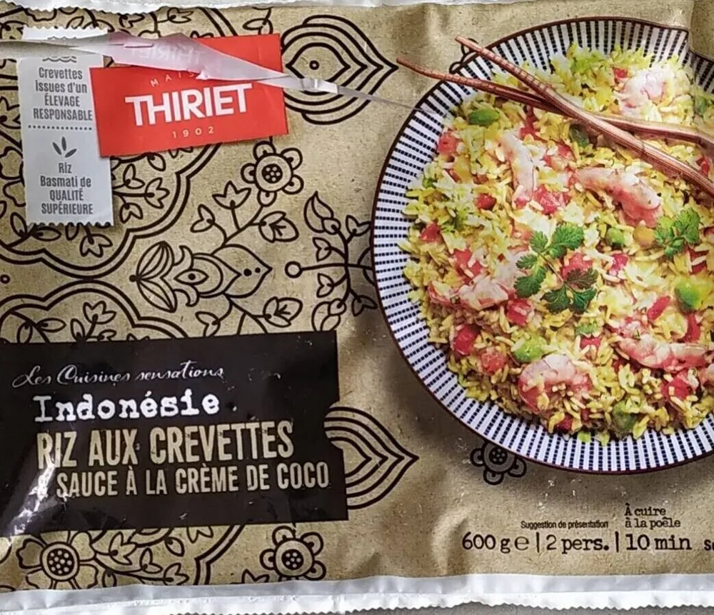 Riz aux crevettes & sauce à la crème de coco