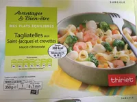 Tagliatelles aux saint-jacques et crevettes sauce citronnée