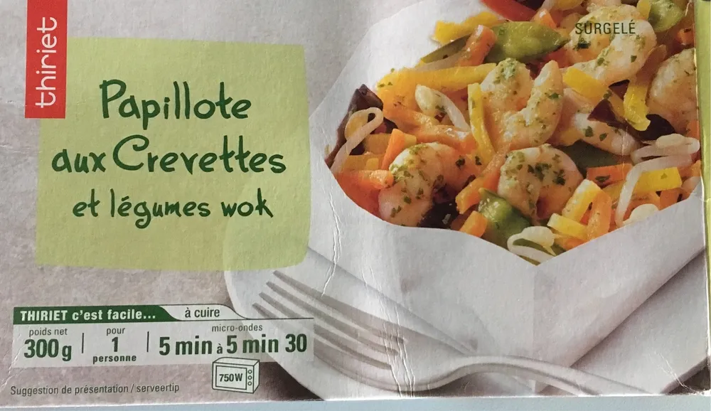 Papillote de Crevettes et Légumes Wok