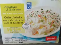 Colin d'Alaska sauce crème de coco et duo de riz