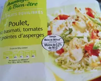 Poulet riz basmati tomates et pointes d'asperges