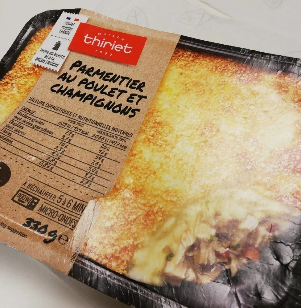 Parmentier au poulet et champignons