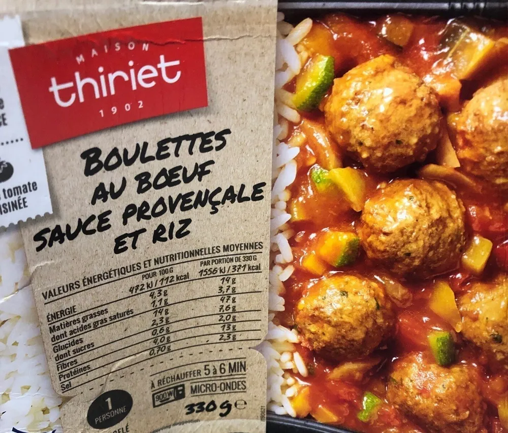 Boulettes au boeuf sauce provencale et riz