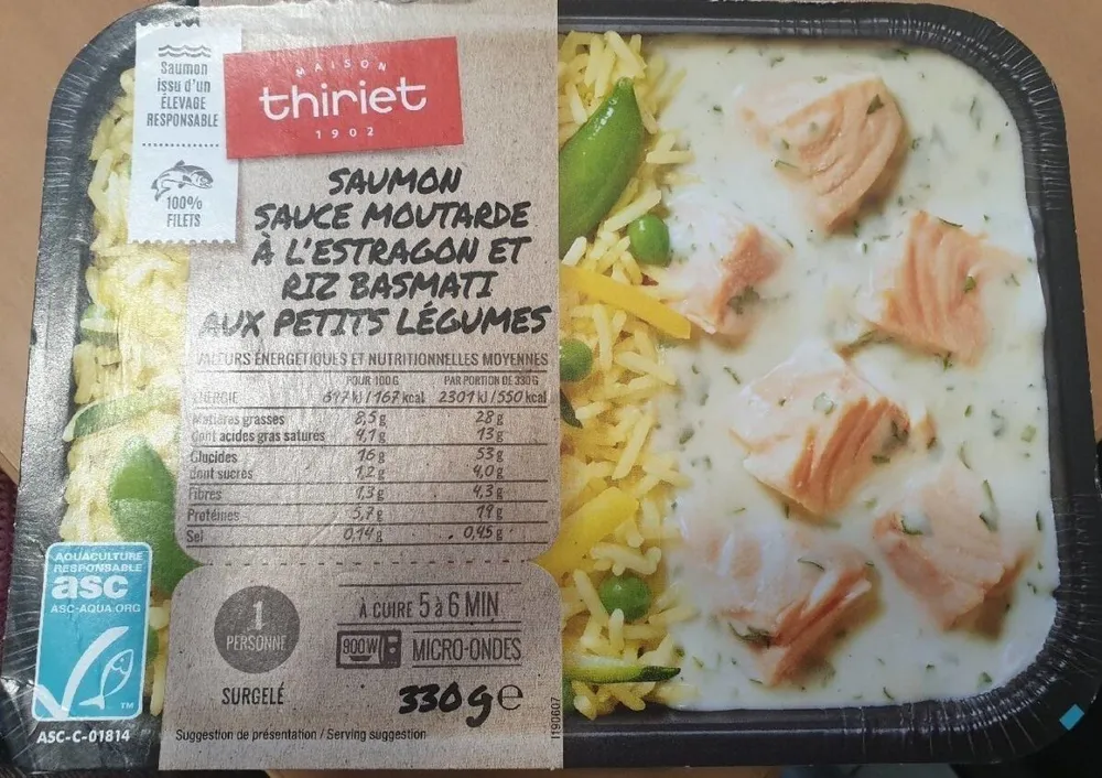 Saumon, riz aux petits legumes