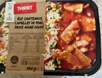 Riz cantonnais lamelles de porc sauce aigre douce