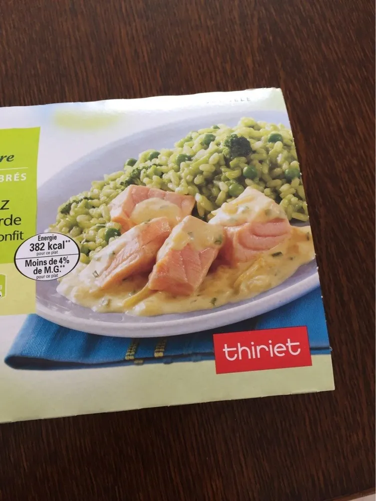 Saumon Riz Façon Risotto Verde et sauce citron confits