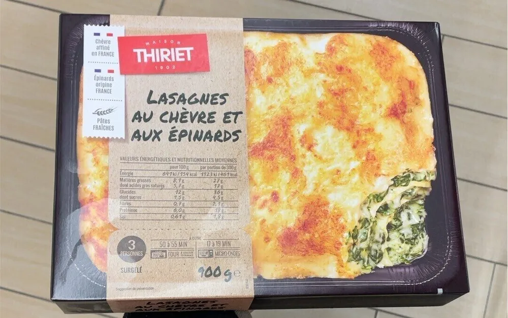 Lasagne chèvres épinards