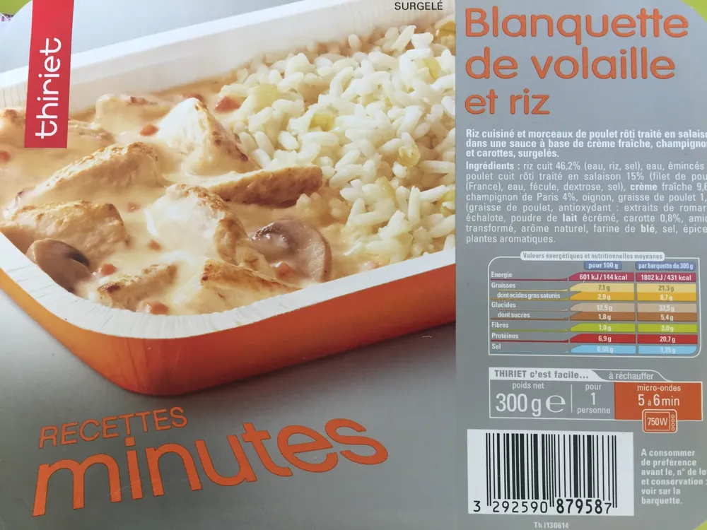 Blanquette de Volaille et Riz