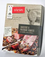 Saucisse & poitrine fumées aux lentilles vertes du Berry