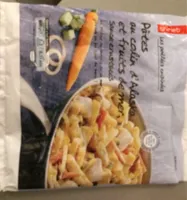 Pâtes au colin d’alaska et fruits de mer sauce crustacés