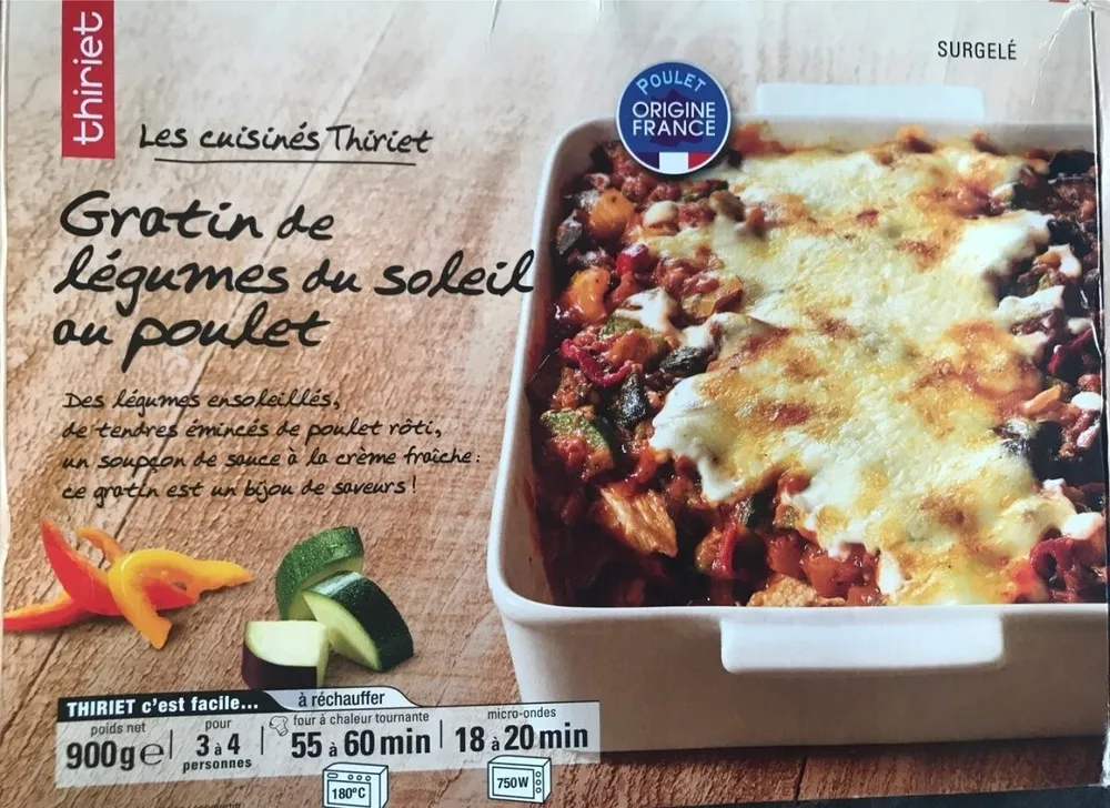 Gratin de légumes du soleil au poulet