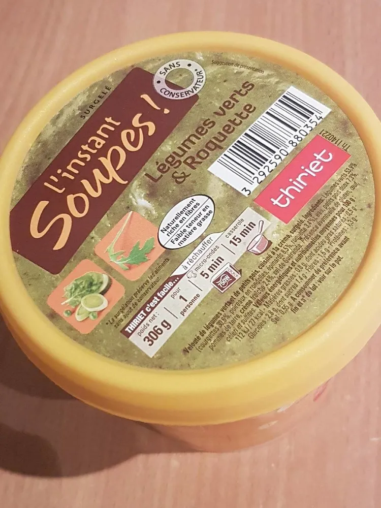 Instant soupe légumes verts et roquette
