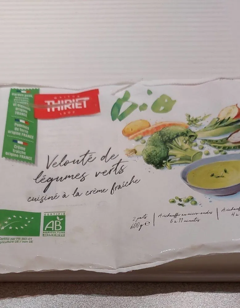 Velouté de légumes verts