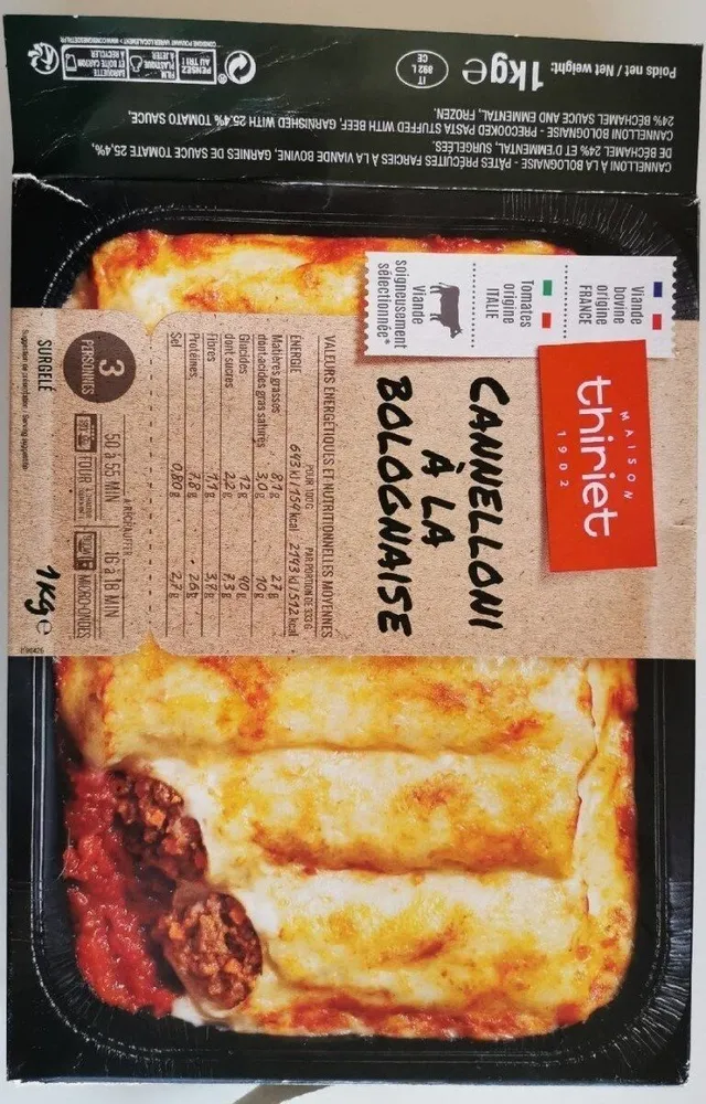 Cannelloni à la bolognaise