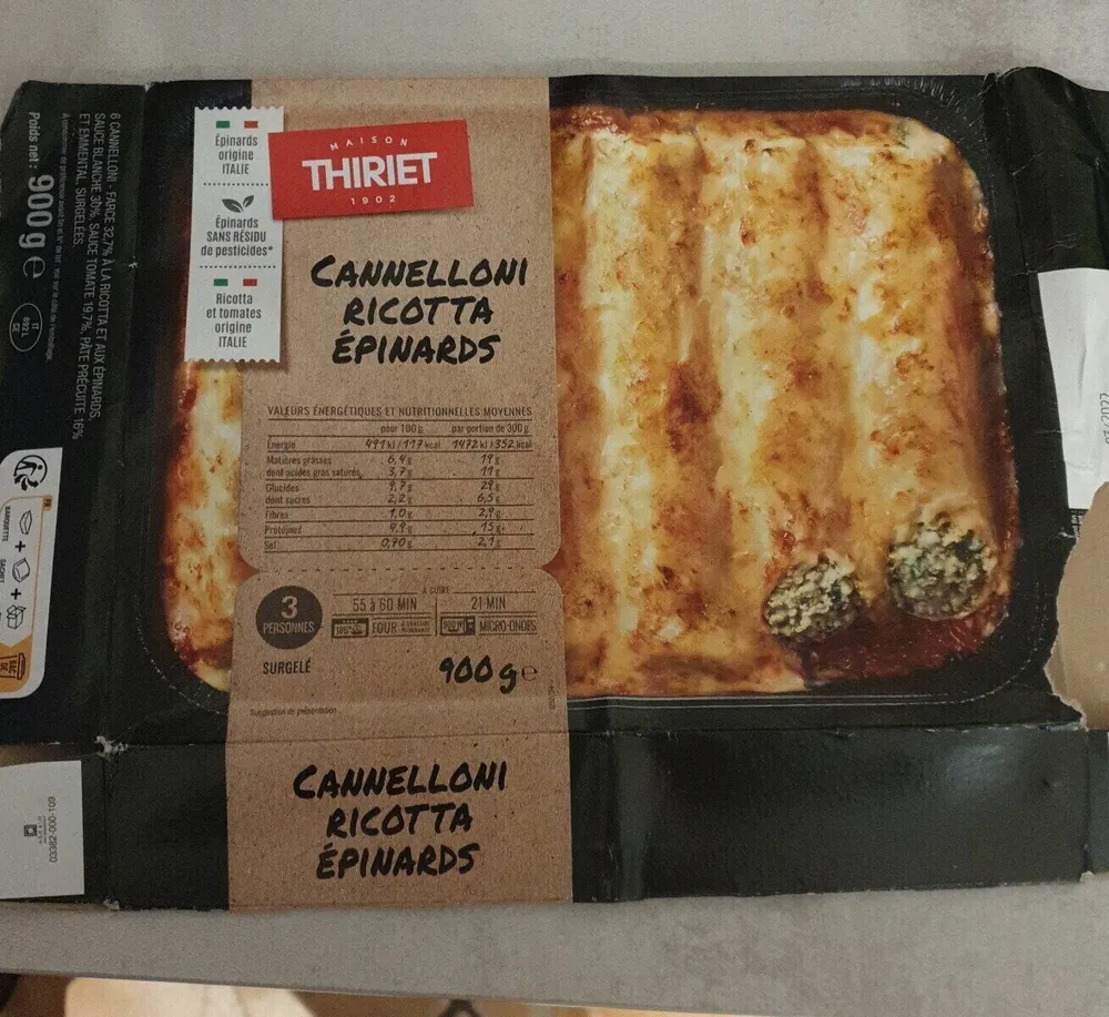 Cannelloni ricotta épinards