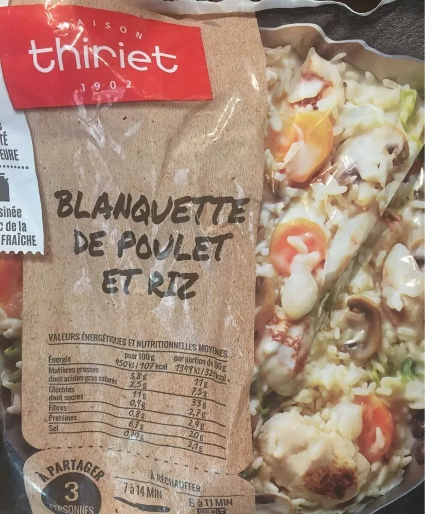 Blanquette de poulet et riz
