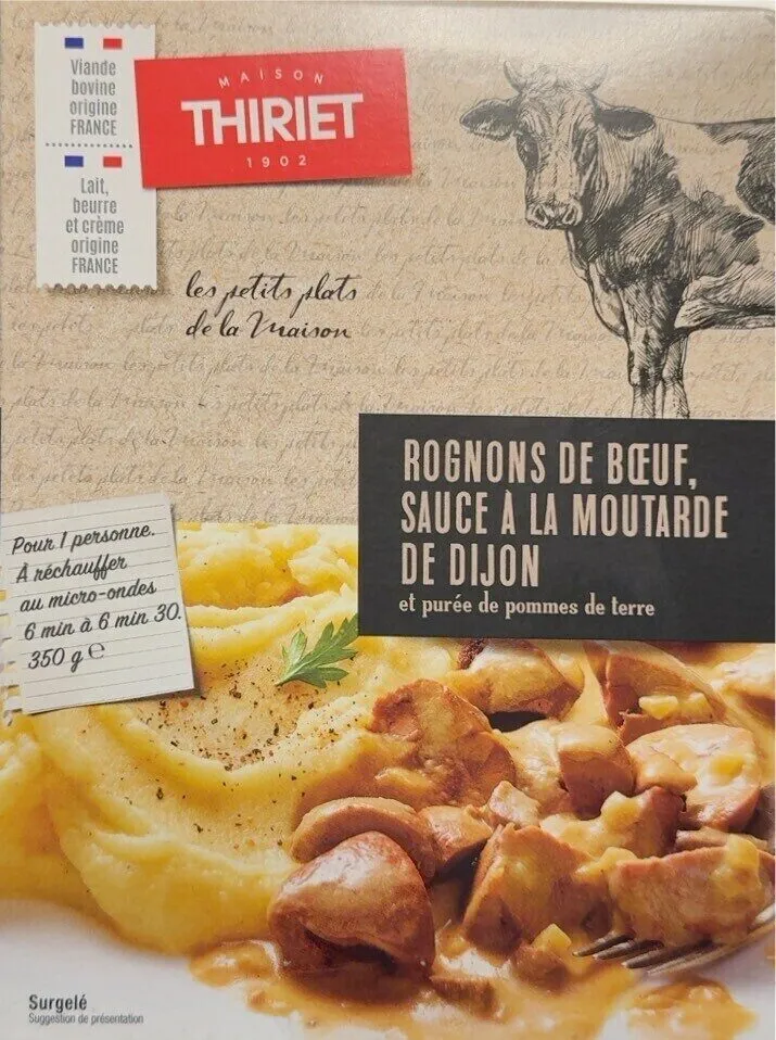 Rognons de boeuf sauce moutarde et purée de pommes de terre