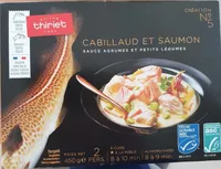 Cabillaud et saumon sauce agrumes et petits légumes