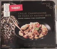 Caille champignons de Paris et raisins secs