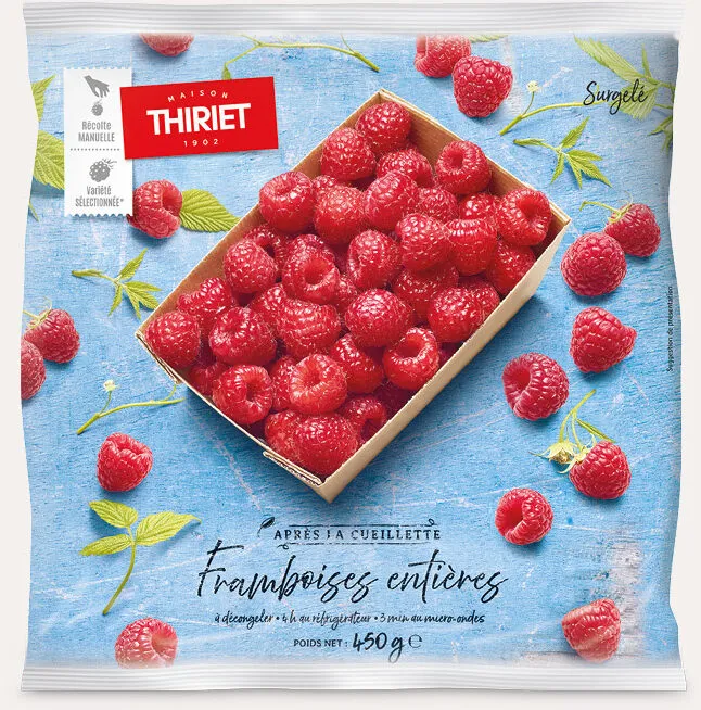 Framboises entières