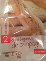 2 demi-baguettes de campagne précuites