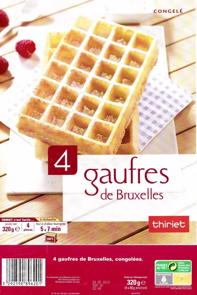 4 Gaufres de Bruxelles congelées