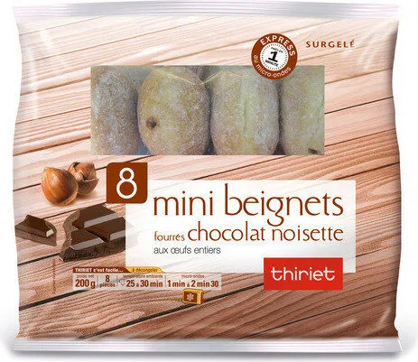 8 mini beignets fourrés chocolat noisette aux œufs entiers