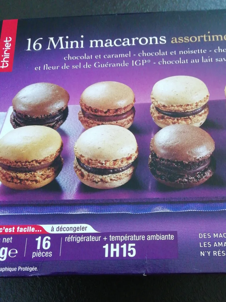 16 mini macarons assortiment chocolat