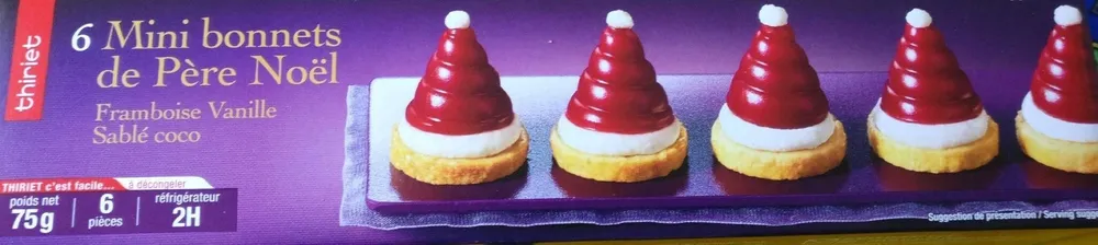 6 Mini bonnets de Père Noël