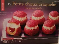 6 petits choux craquelins framboise-vanille