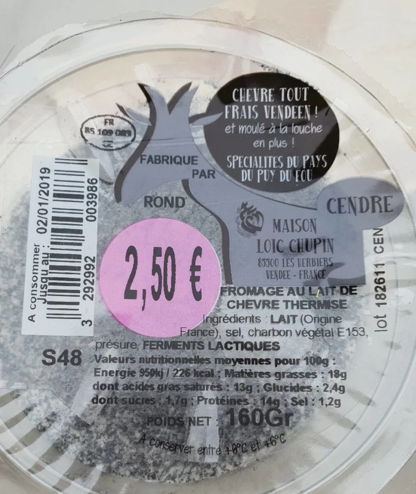 Fromage au lait de chèvre thermisé