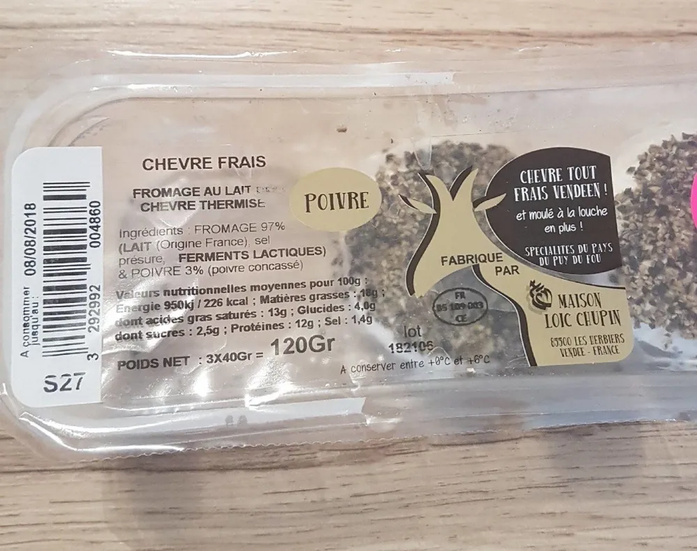 Chèvre frais au poivre