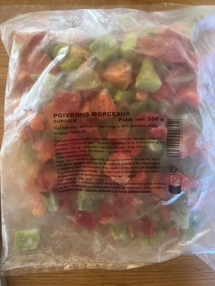 Poivrons Surgelés