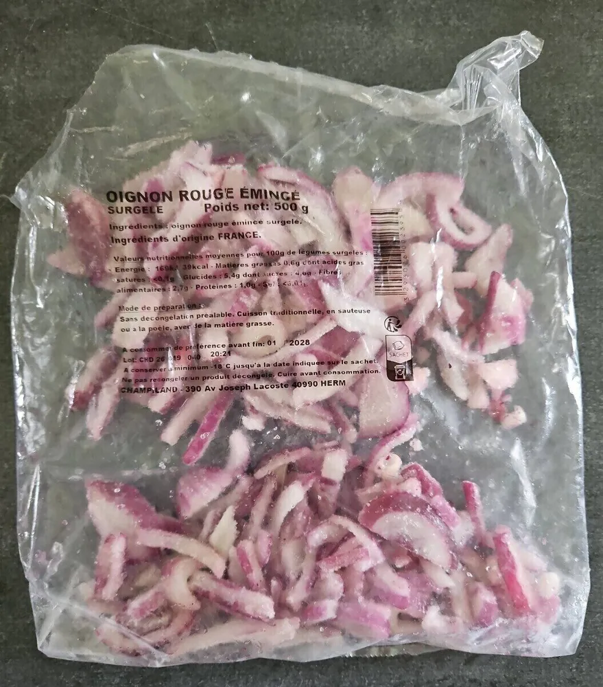 Oignon rouge émincé
