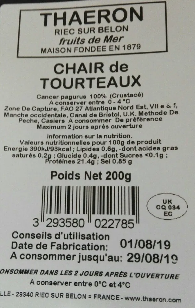 Chair de tourteaux