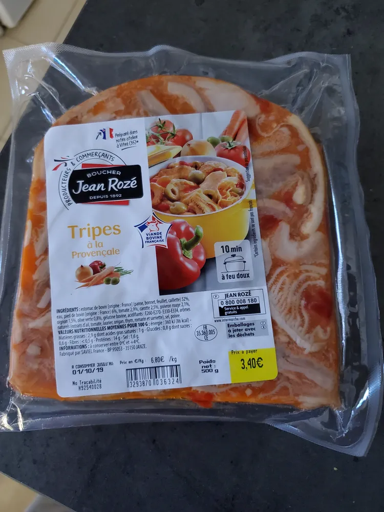 Tripes à La Provençale, La Barquette De, 500g