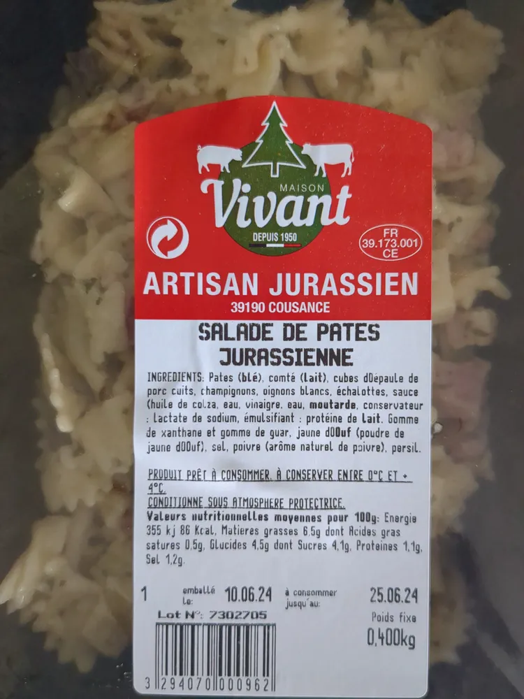 Salade de pâtes jurassienne