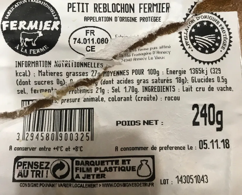 Petit reblochon fermier