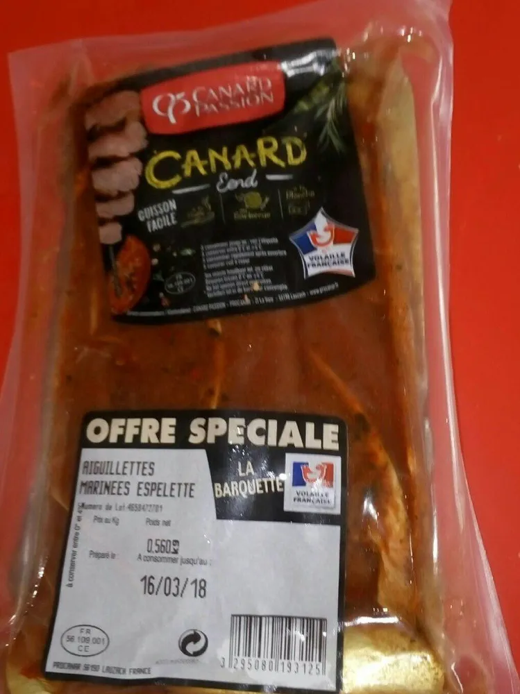Aiguillettes de canard marinées Espelette