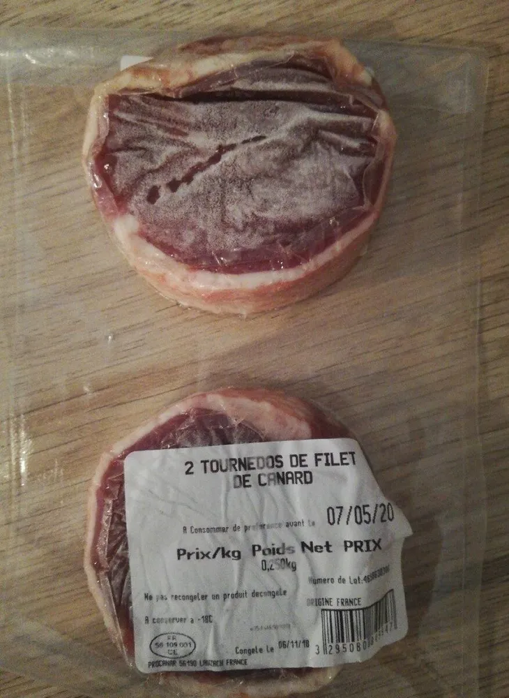 2 tournedos de filet de canard